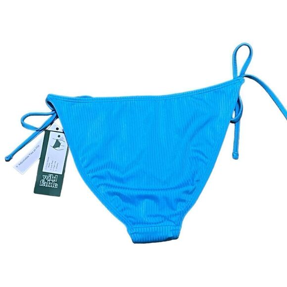 NWT Wild Fable Juniors High Leg Scoop Front Ribbed String Bikini, Size XS (0-2) - Picture 2 of 7